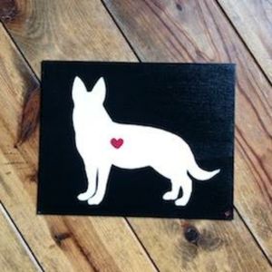 Hand Painted German Shepherd Silhouette